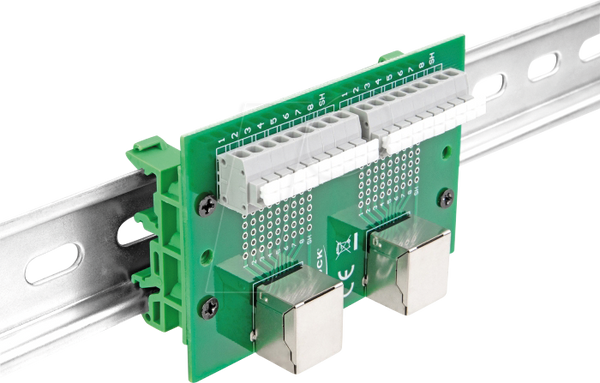 RJ45 2x гніздо / клемна колодка, верхня планка