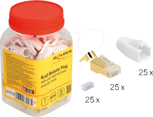 Модульний штекер RJ45, Cat.7, 25 штук