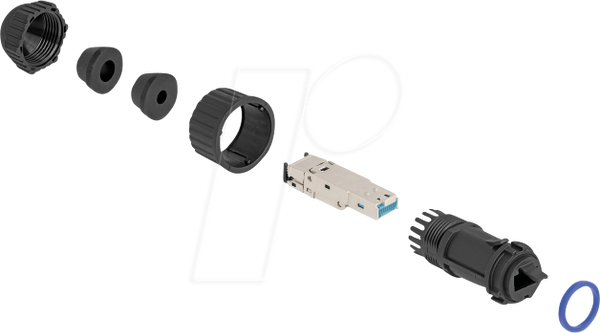 Штекер RJ45, Cat.6a, з наскрізним з'єднанням, IP68