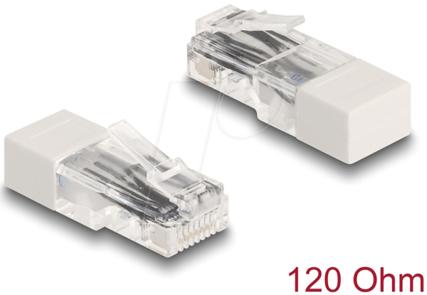 Штекер RJ45 з кінцевим резистором 120 Ом, білий