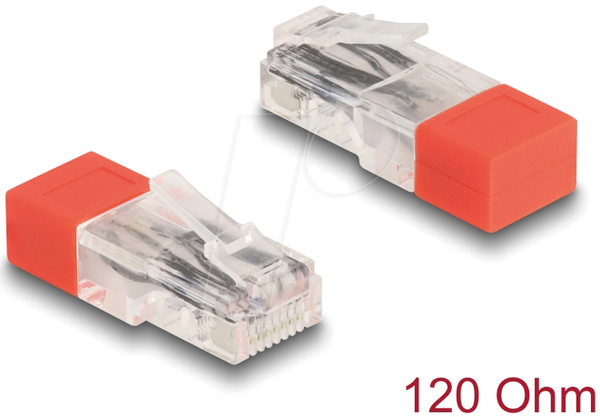 Штекер RJ45 з кінцевим резистором 120 Ом червоного кольору