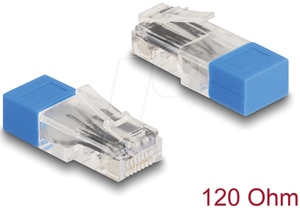 Штекер RJ45 з кінцевим резистором 120 Ом, синій