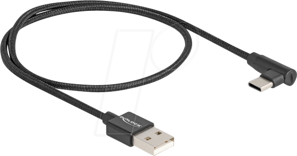 Кабель USB 2.0, A Stecker/C Stecker, gewinkelt, 0,5 м