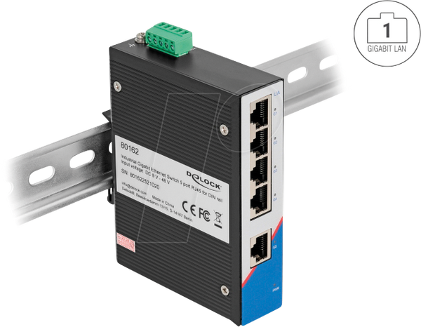 Промисловий гігабітний Ethernet-комутатор з 5 портами RJ45 для DIN-рейки