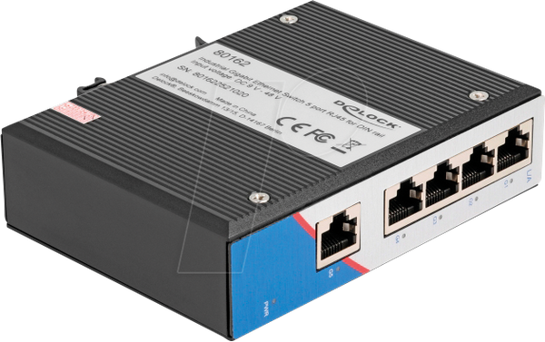 Промисловий гігабітний Ethernet-комутатор з 5 портами RJ45 для DIN-рейки