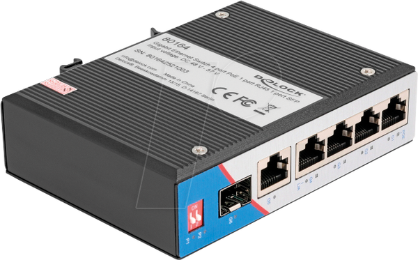 Промисловий гігабітний Ethernet-комутатор 4 порти PoE 1 порт RJ45 1 порт