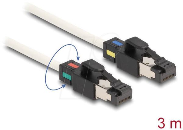 Мережевий кабель RJ45 штекер-штекер Cat.6A S/FTP 3 м білий