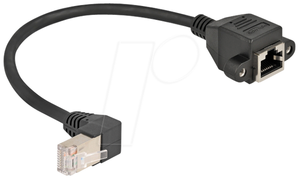 Подовжувач патч-кабелю, Cat.6a, S/FTP, кут 90°, 0,25 м