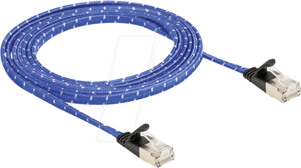 Мережевий кабель RJ45 плоский шлейф Cat.6A U/FTP 2 м синій