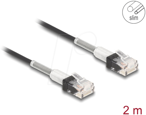 Патч-кабель Cat.6A UTP Slim 2 м чорний