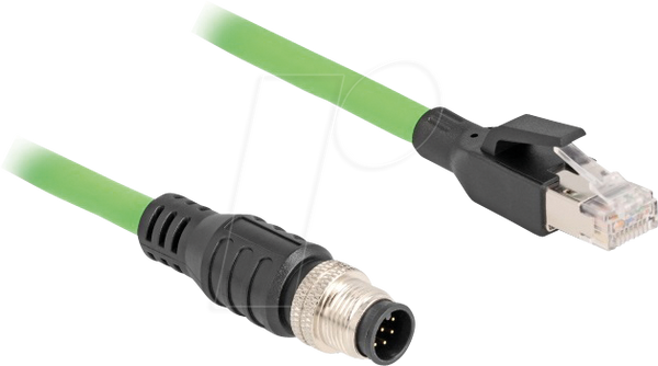 Кабель M12, A-кодування, 8-контактний штекер / штекер RJ45, 1 м