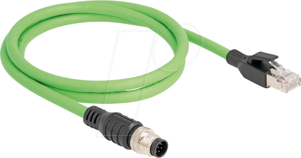 Кабель M12, A-кодування, 8-контактний штекер / штекер RJ45, 1 м