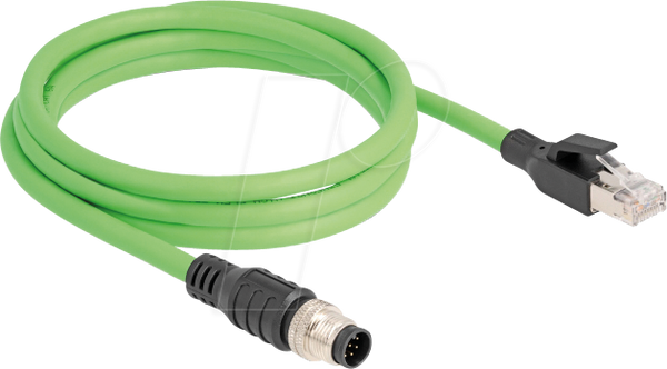 Кабель M12, A-кодування, 8-контактний штекер / штекер RJ45, 2 м
