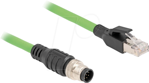Кабель M12, A-кодування, 8-контактний штекер / штекер RJ45, 5 м