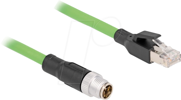 Кабель M12, X-кодування, 8-контактний штекер / штекер RJ45, 1 м