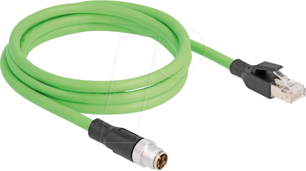 Кабель M12, X-кодування, 8-контактний штекер / штекер RJ45, 2 м