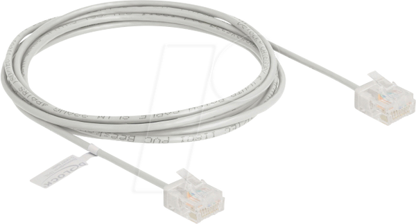 Мережевий кабель RJ45 Cat.6 UTP Ultra Slim 2 м сірого кольору з коротким штекером
