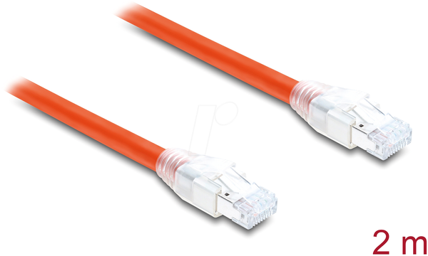 Мережевий кабель RJ45 Cat.8.1 S/FTP 2 м до 40 Гбіт/с, помаранчевий