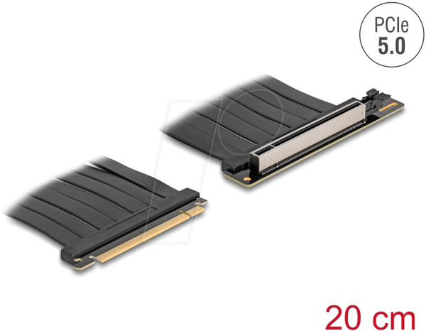 Плата розширення, PCIe 5.0, роз'єм x16 > слот x16, кабель 20 см