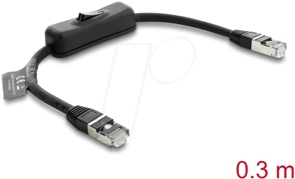 Кабель RJ45 штекер-штекер з перемикачем Cat.6 F/UTP 0,3 м - мережевий