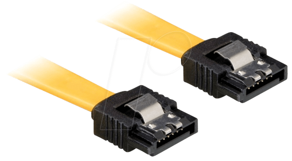 Кабель SATA 6 Gb/s str/str 30 см жовтий металл