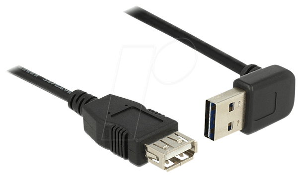 EASY-USB A-чоловічий, кутовий вгору/вниз, A-жіночий, 1 м