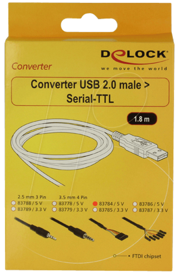 Конвертер USB 2.0, гніздо з послідовним штекерним роз'ємом TTL, 1,8 м (5 В)