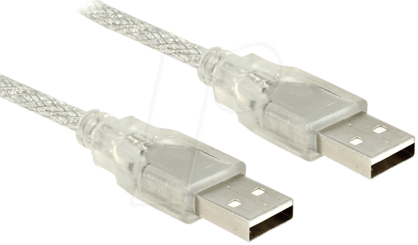 Кабель USB 2.0 Type-A чоловічий > USB 2.0 Type-A чоловічий 1 м прозорий