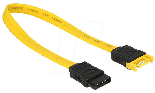 Подовжувач SATA 6 Гбіт/с ma. > SATA female. 20 см жовтий