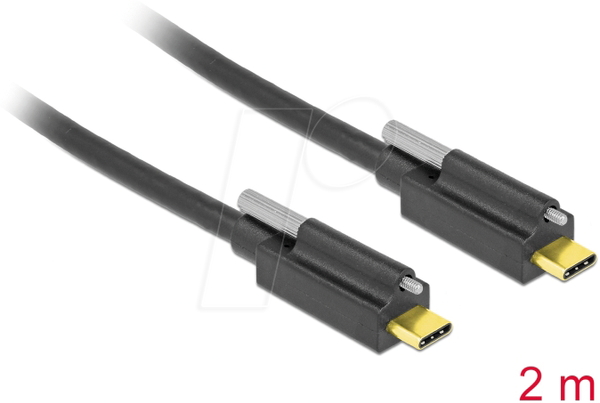Кабель USB 3.1, роз'єм C до роз'єму C, гвинти зверху, 2 м