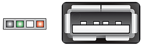 USB 1,25 мм 4-контактний > 1x USB A-fem. 15 см