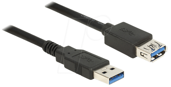 Подовжувач USB 3.0 чоловічий > USB 3.0 жіночий, 1.5 м, чорний