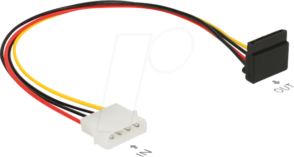 Кабель живлення SATA 15-контактний із засувкою та похилим верхом > Molex 4-контактний
