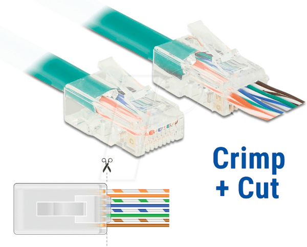 Вилки RJ45 обжимні+зрізані Cat.6 UTP 20 штук