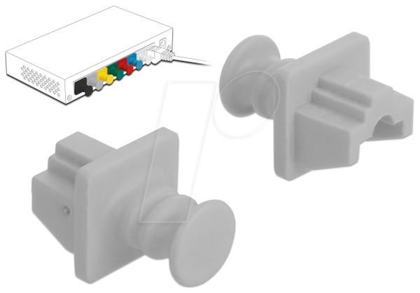 Пилозахисна кришка для роз'єму RJ45, 10 штук, сіра