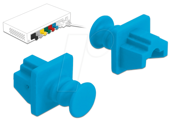 Пилозахисна кришка для роз'єму RJ45, 10 штук, синя