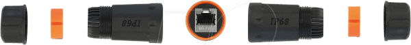 Зовнішній патч-кабель-перехідник, 2 роз'єми RJ45, Cat.6A