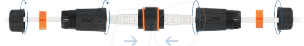 Зовнішній патч-кабель-перехідник, 2 роз'єми RJ45, Cat.6A