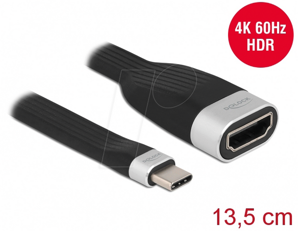 Адаптерний кабель USB C > HDMI, 4Kat 60 Гц, плоский, 13,5 см