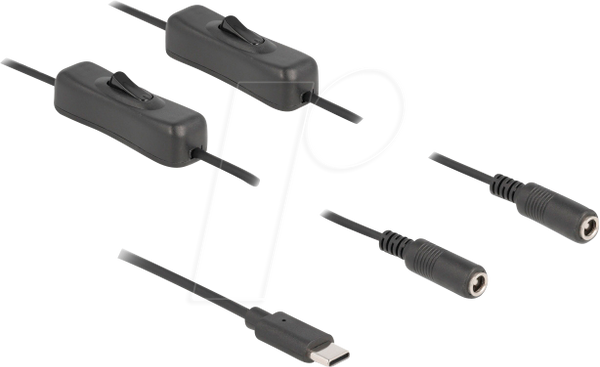 Кабель живлення USB-C > 2x DC 5,5 x 2,1 мм, 1 м