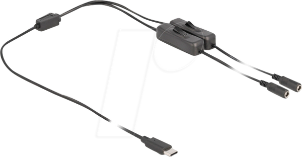 Кабель живлення USB-C > 2x DC 5,5 x 2,1 мм, 1 м