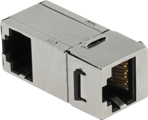 Модуль Keystone RJ45 jack > jack, Cat.6A, кут 90°