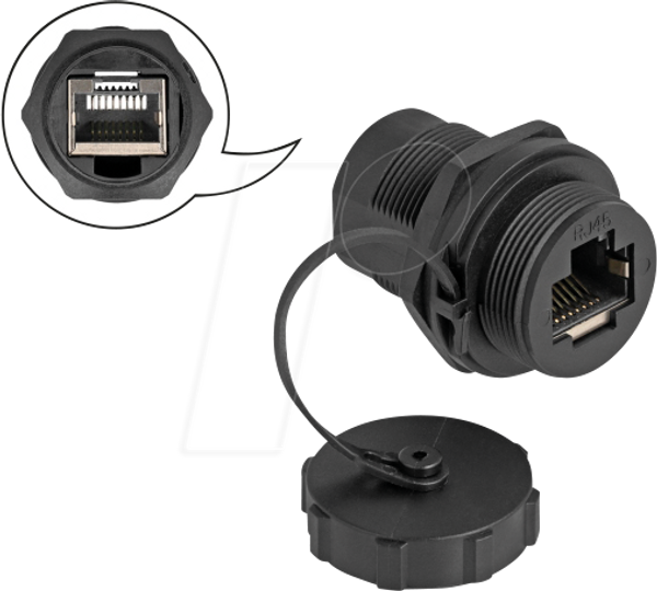 Муфта RJ45 Cat.6a з ущільнювальним ковпачком