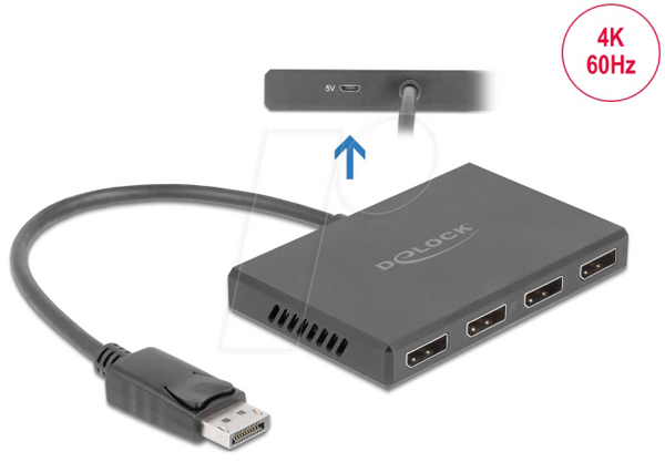 Розгалужувач DisplayPort 1.4 > 4 x DisplayPort