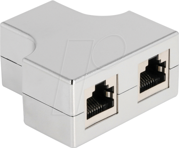 Розгалужувач / Т-подібний адаптер RJ45 з 1 гнізда RJ45 на 2 гнізда RJ45 Cat.5e