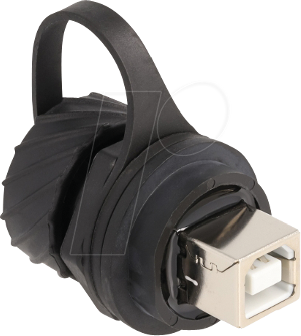 Разъем USB 2.0, гнездо типа B, черный.