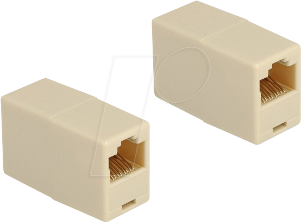 Адаптер RJ45 гніздо / гніздо, UTP, бежевий