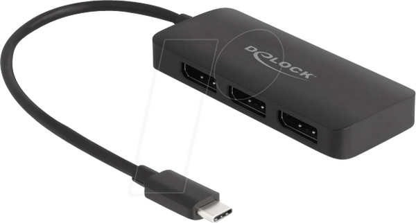 Адаптер, USB-C > 3x DP, 4K 60 Гц, MST