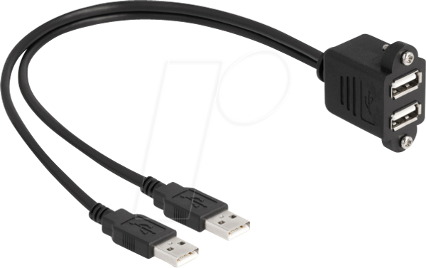 Кабель USB 2.0, 2x USB-A, встановлення за допомогою гвинтів, 1 м