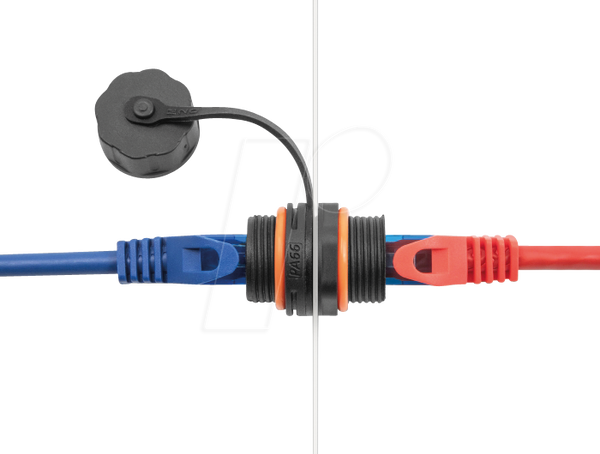 Роз'єм для кабелю RJ45 гніздо / розетка, Cat.6a, для зовнішнього використання